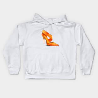 Orange High Heels Kids Hoodie